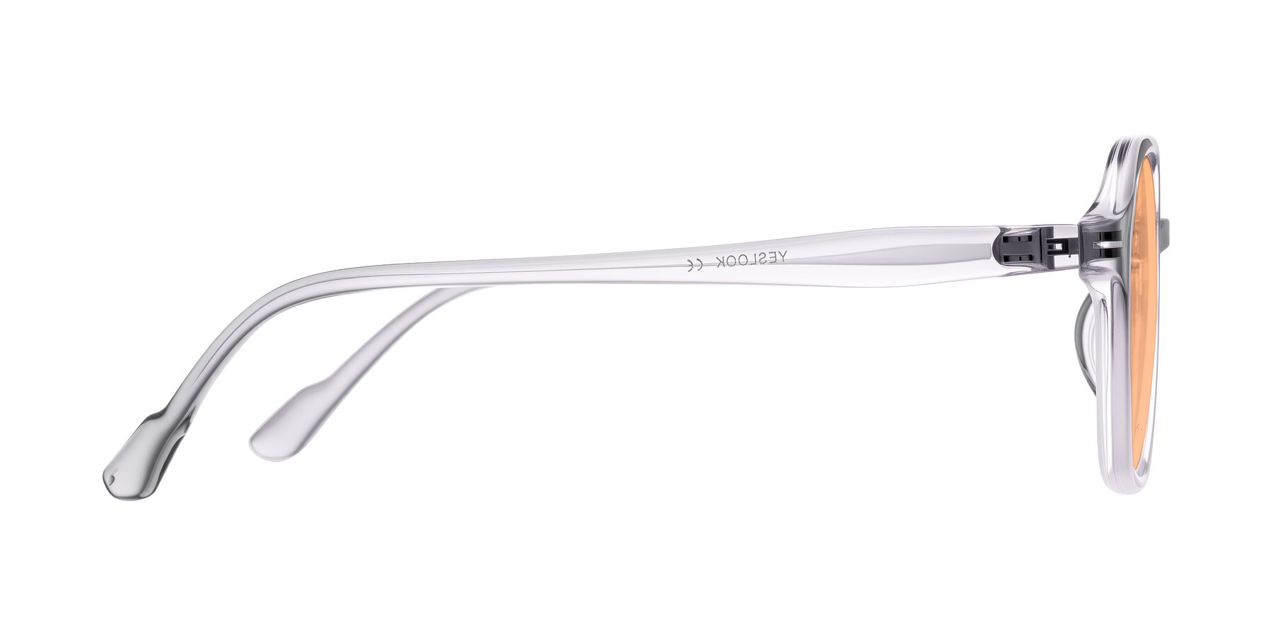 Side of Banford in Crystal Gray with Light Orange Tinted Lenses