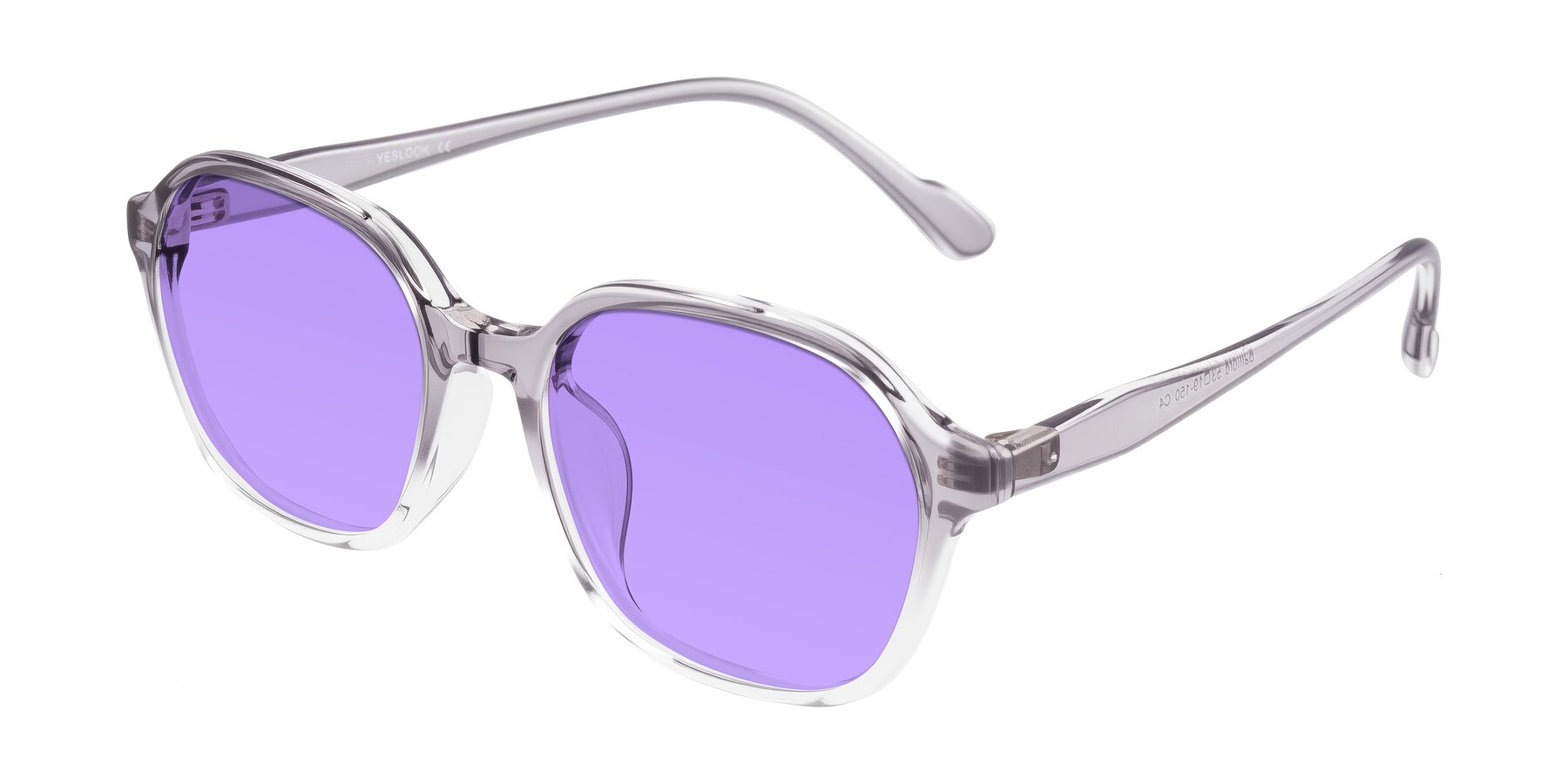 Angle of Banford in Crystal Gray with Medium Purple Tinted Lenses