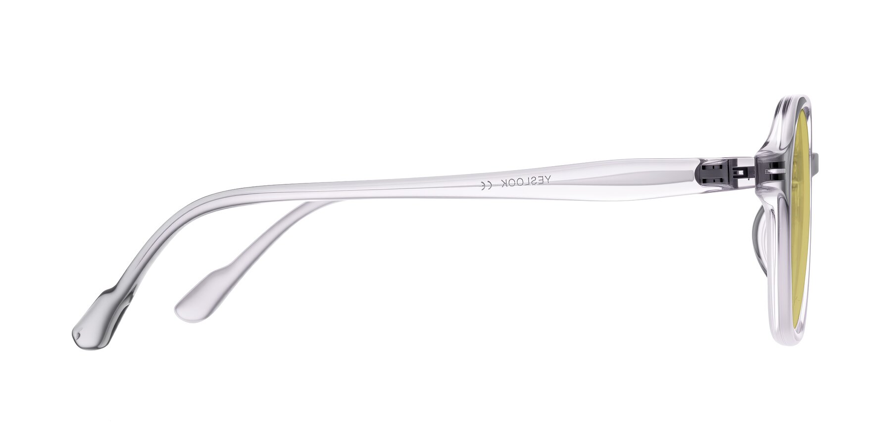 Side of Banford in Crystal Gray with Medium Champagne Tinted Lenses