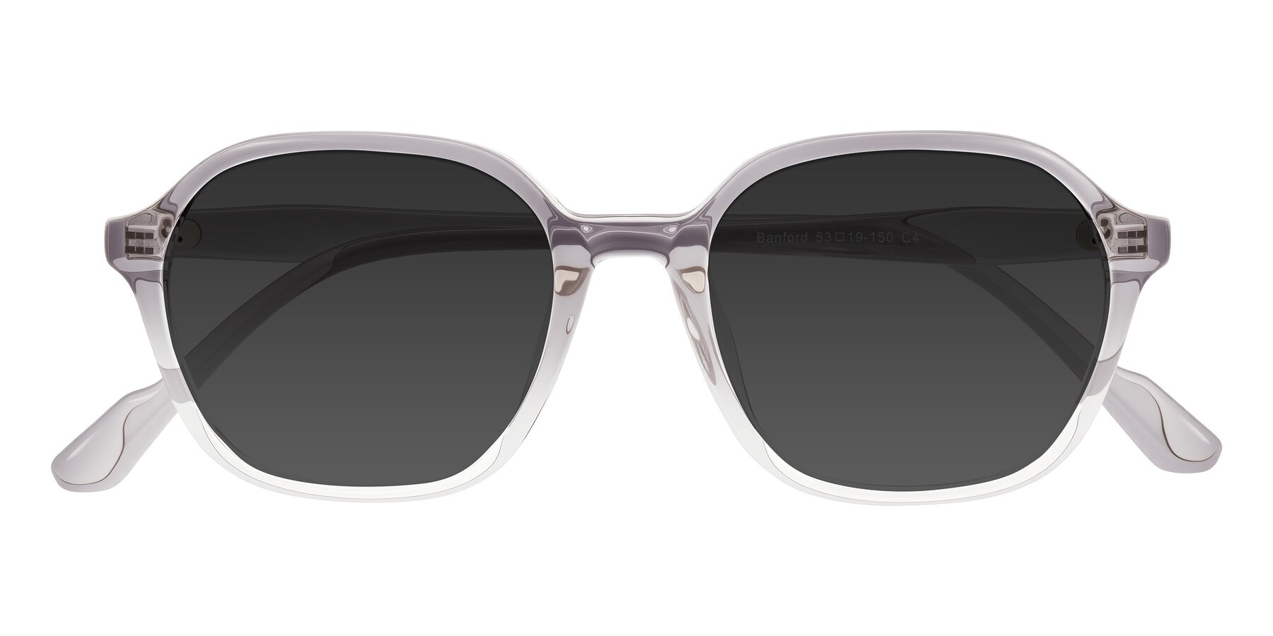 Folded Front of Banford in Crystal Gray with Gray Tinted Lenses