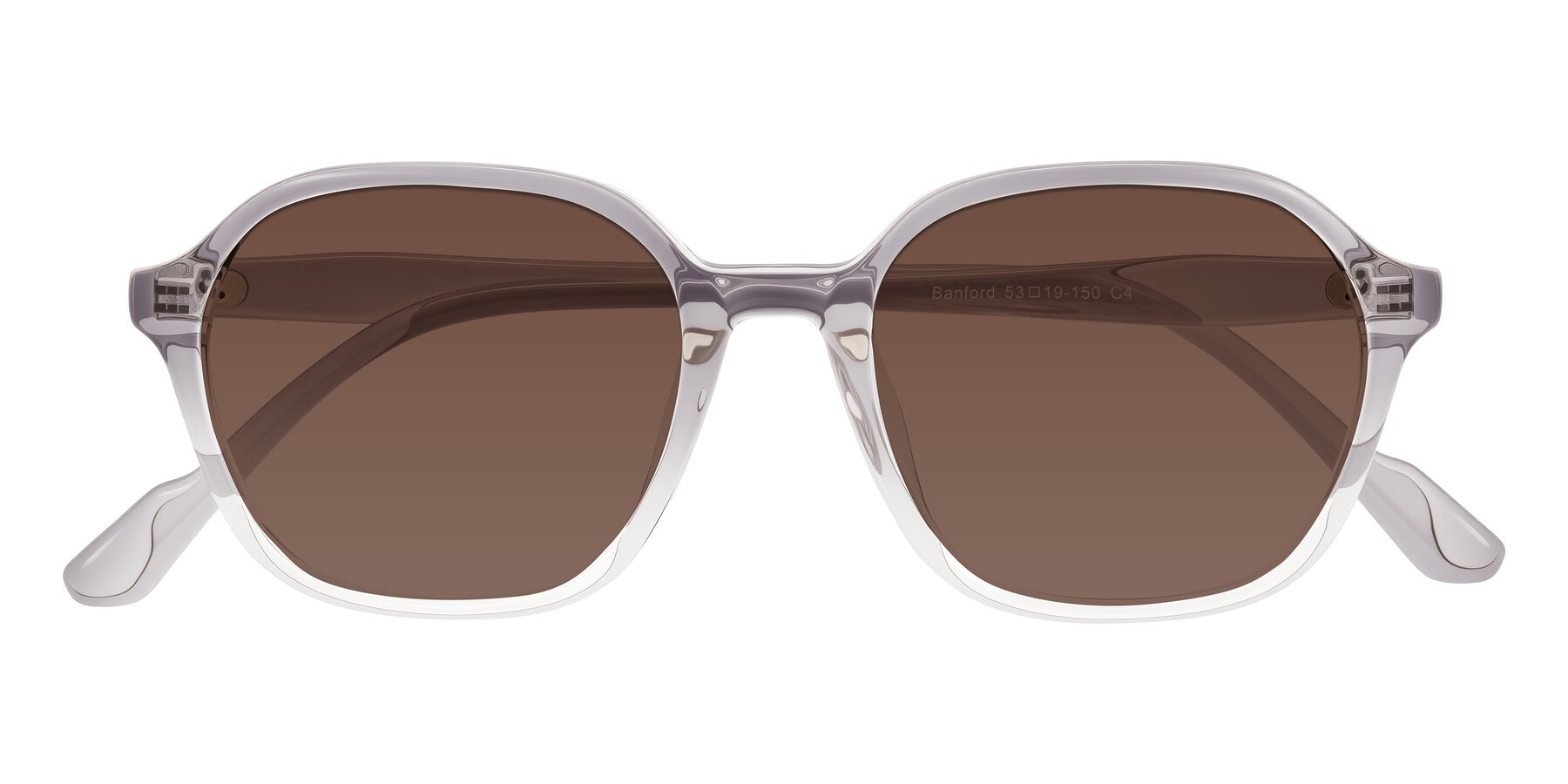 Folded Front of Banford in Crystal Gray with Brown Tinted Lenses