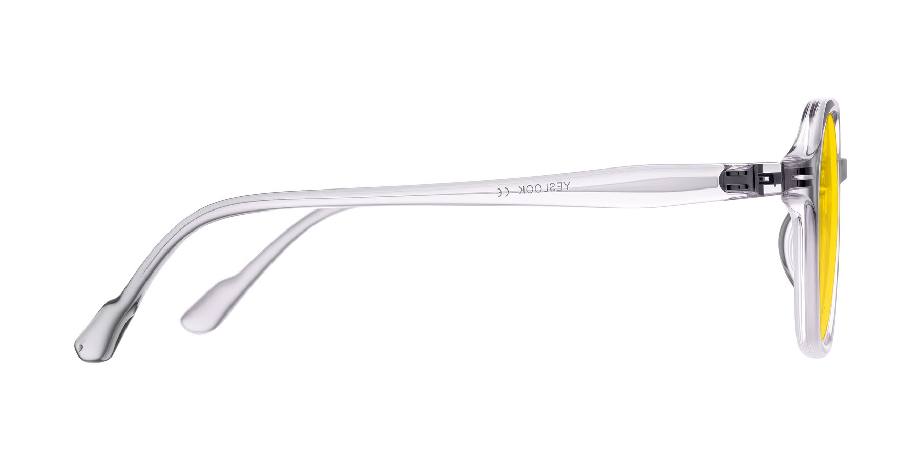 Side of Banford in Crystal Gray with Yellow Tinted Lenses