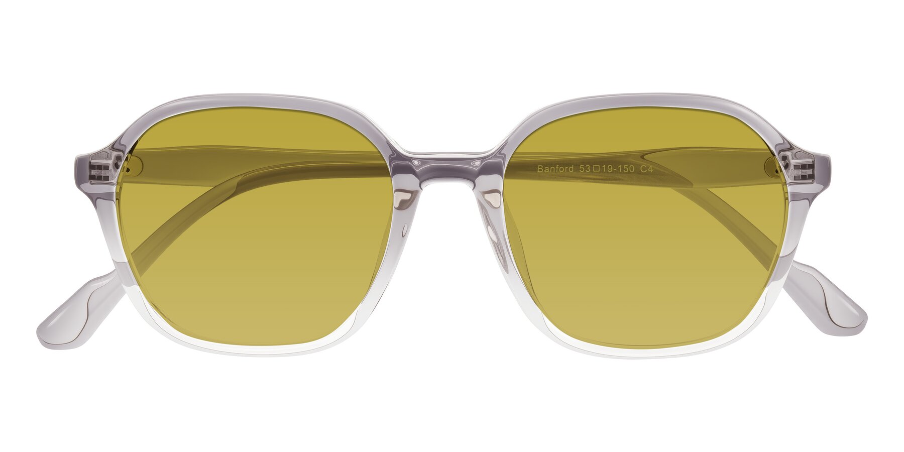 Folded Front of Banford in Crystal Gray with Champagne Tinted Lenses