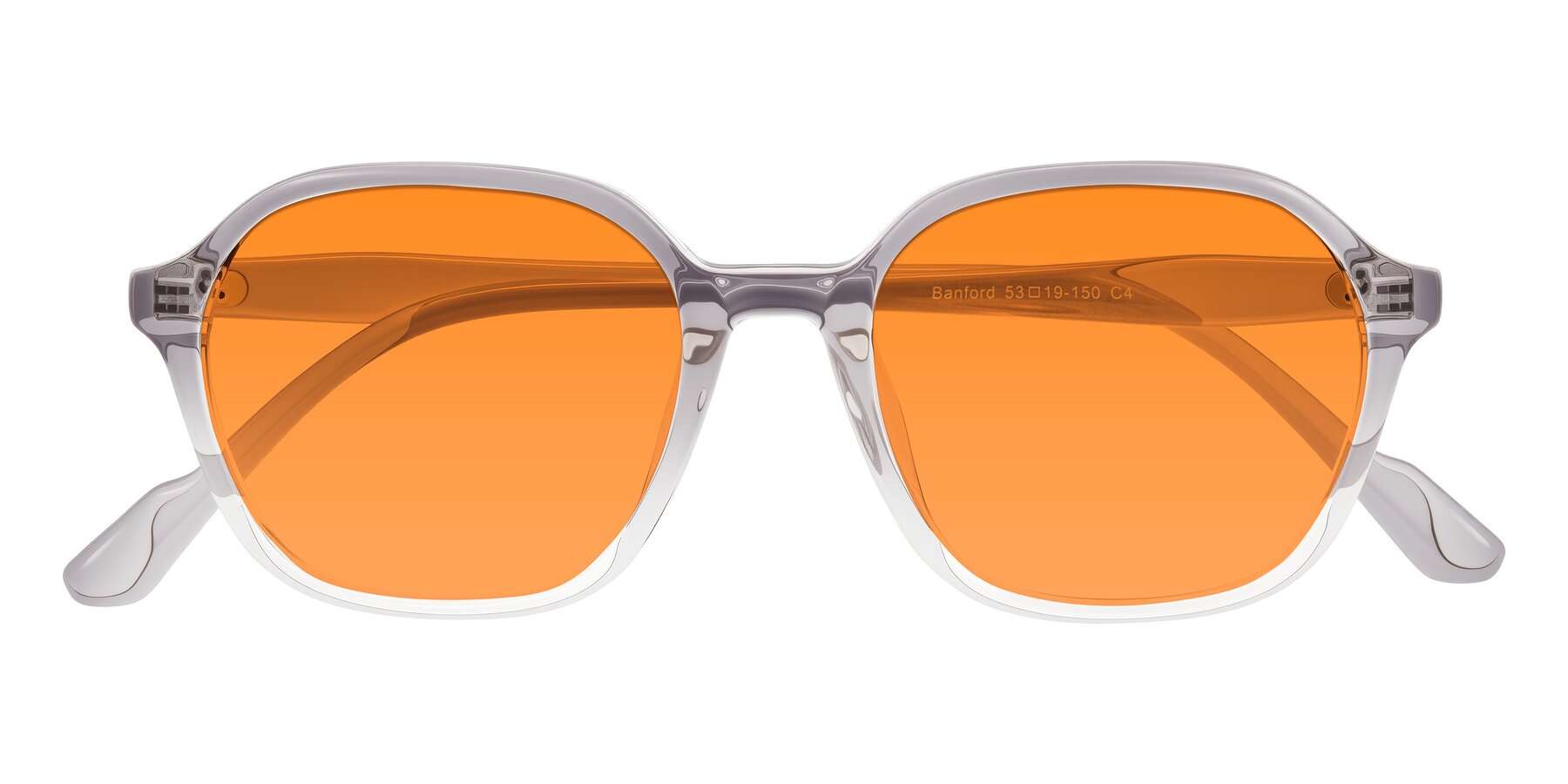 Folded Front of Banford in Crystal Gray with Orange Tinted Lenses