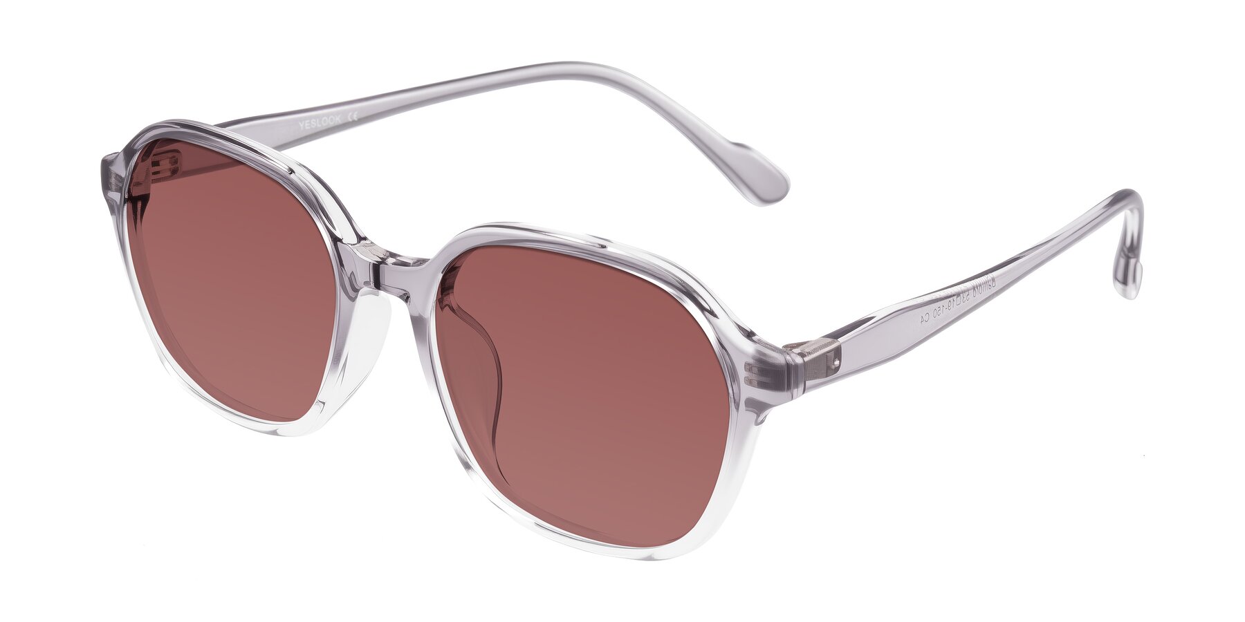 Angle of Banford in Crystal Gray with Garnet Tinted Lenses