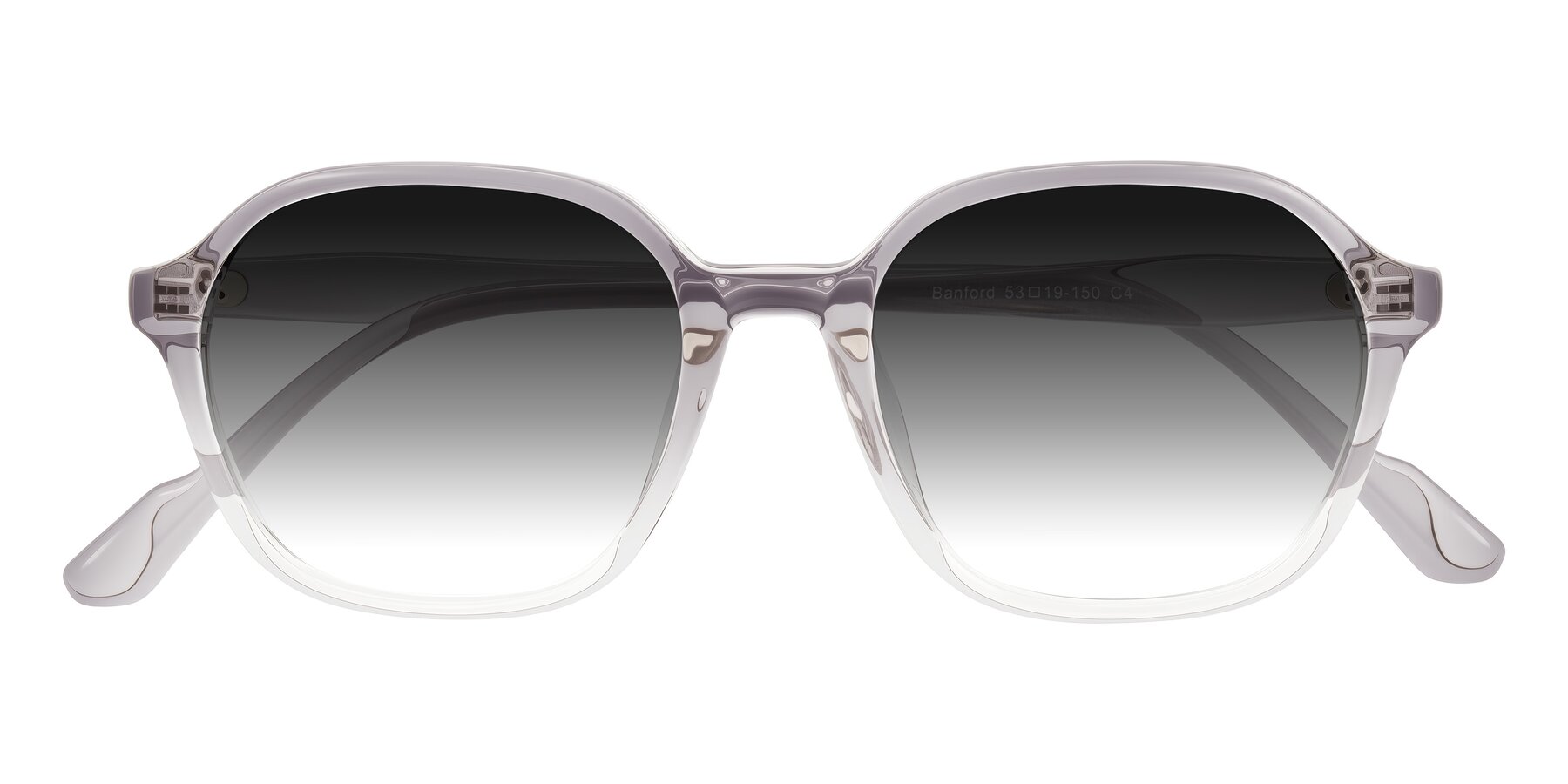 Folded Front of Banford in Crystal Gray with Gray Gradient Lenses