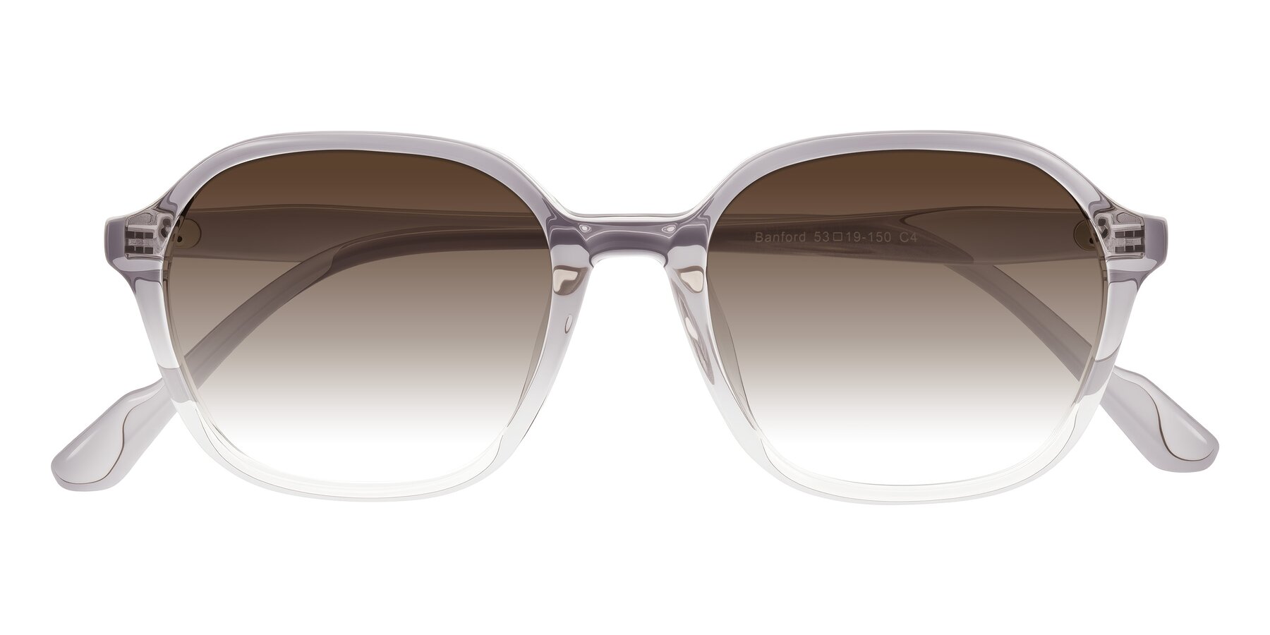Folded Front of Banford in Crystal Gray with Brown Gradient Lenses