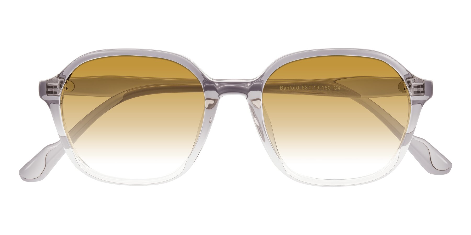Folded Front of Banford in Crystal Gray with Champagne Gradient Lenses