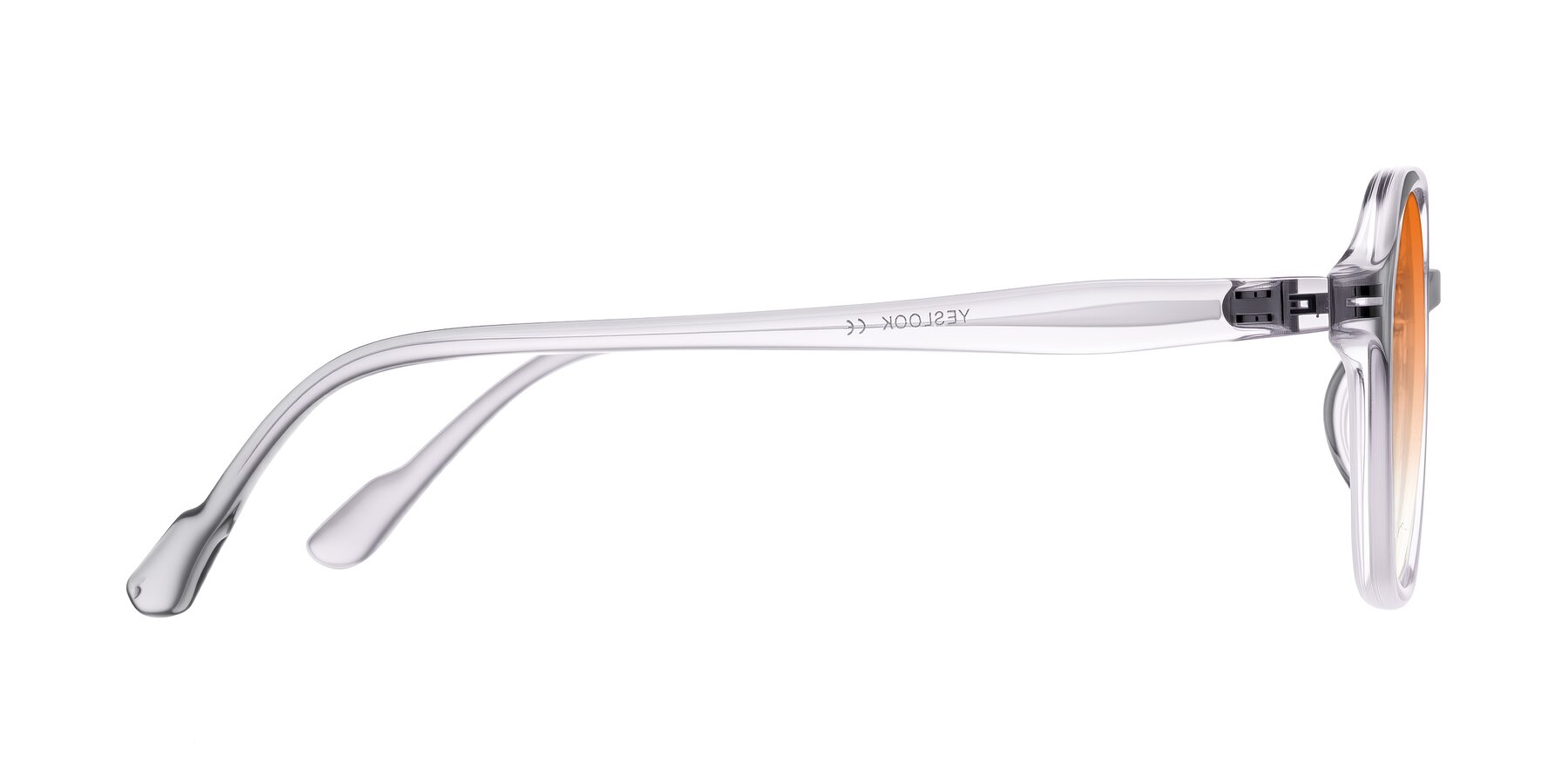 Side of Banford in Crystal Gray with Orange Gradient Lenses