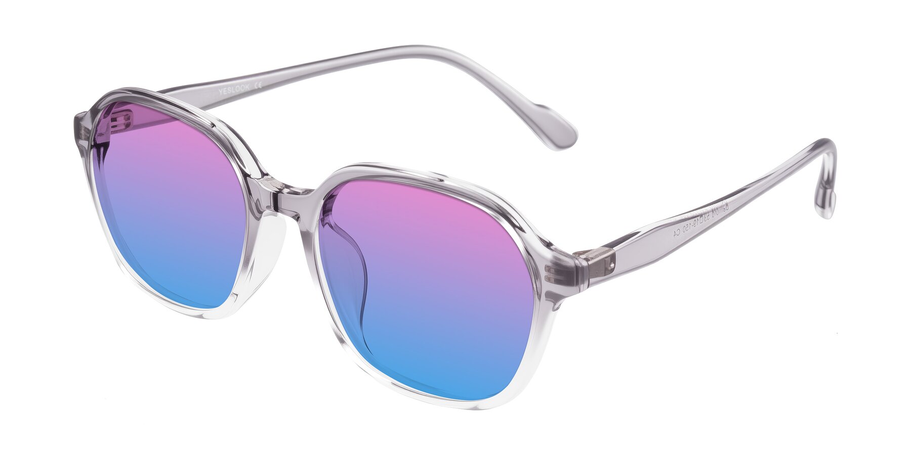 Angle of Banford in Crystal Gray with Pink / Blue Gradient Lenses