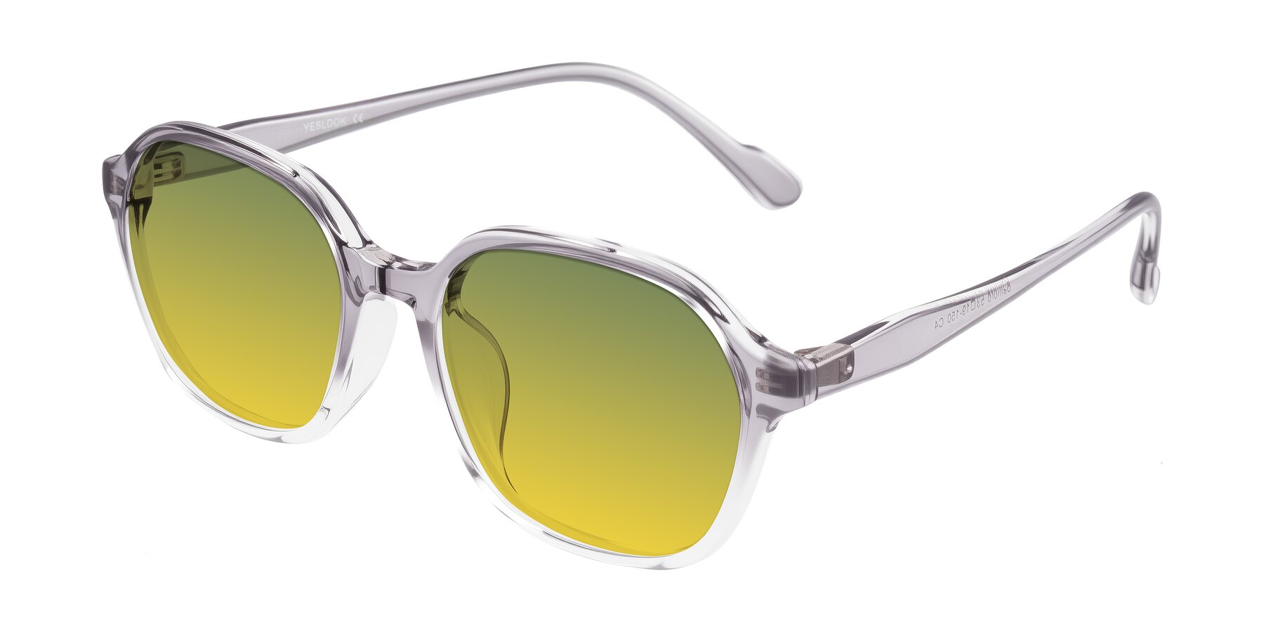 Angle of Banford in Crystal Gray with Green / Yellow Gradient Lenses