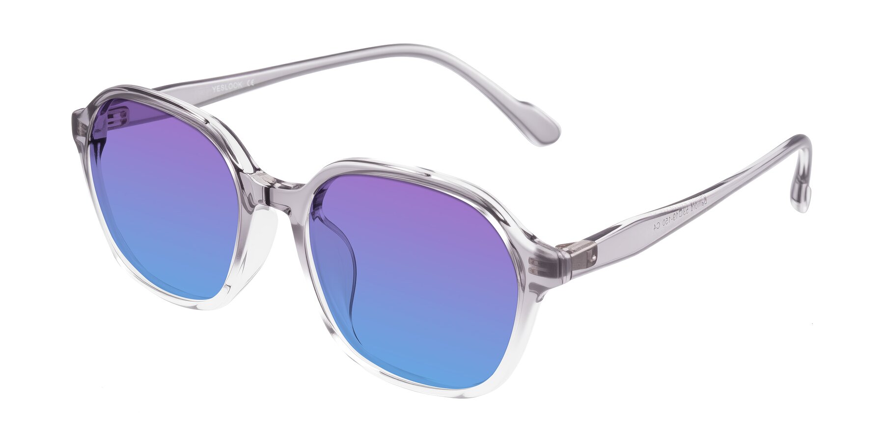 Angle of Banford in Crystal Gray with Purple / Blue Gradient Lenses