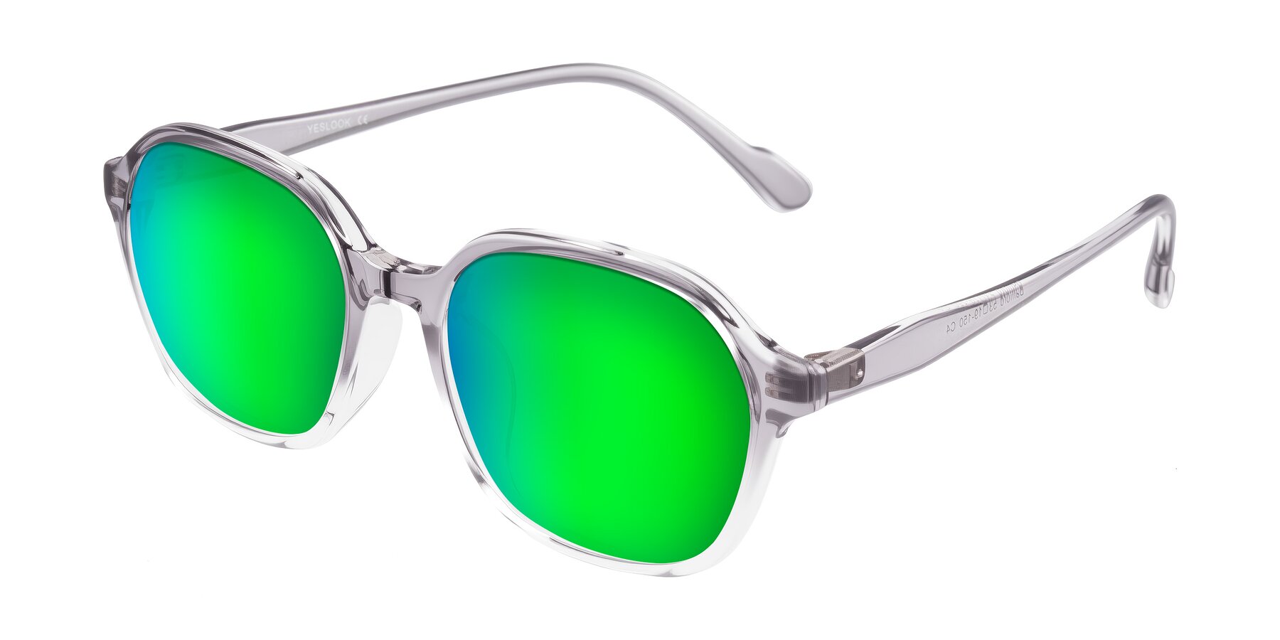 Angle of Banford in Crystal Gray with Green Mirrored Lenses