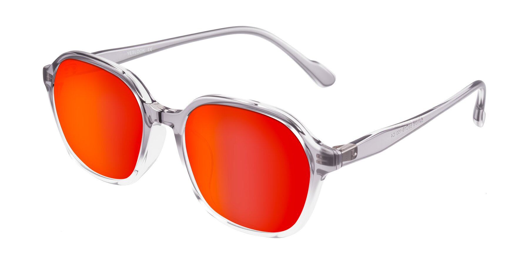 Angle of Banford in Crystal Gray with Red Gold Mirrored Lenses