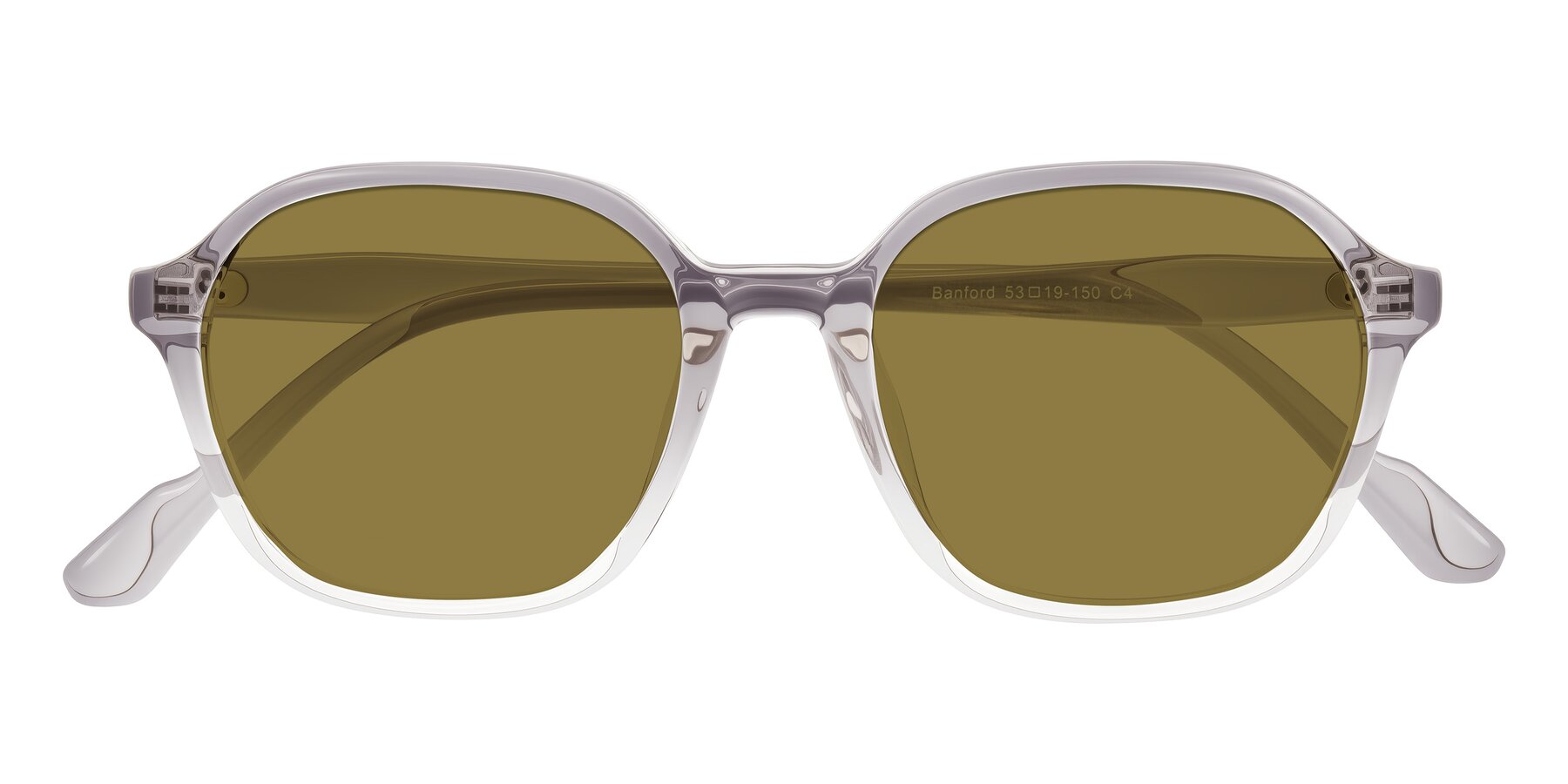 Folded Front of Banford in Crystal Gray with Brown Polarized Lenses