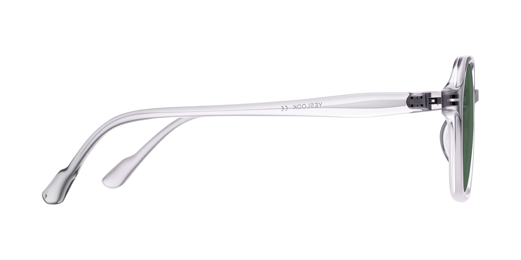 Side of Banford in Crystal Gray with Green Polarized Lenses