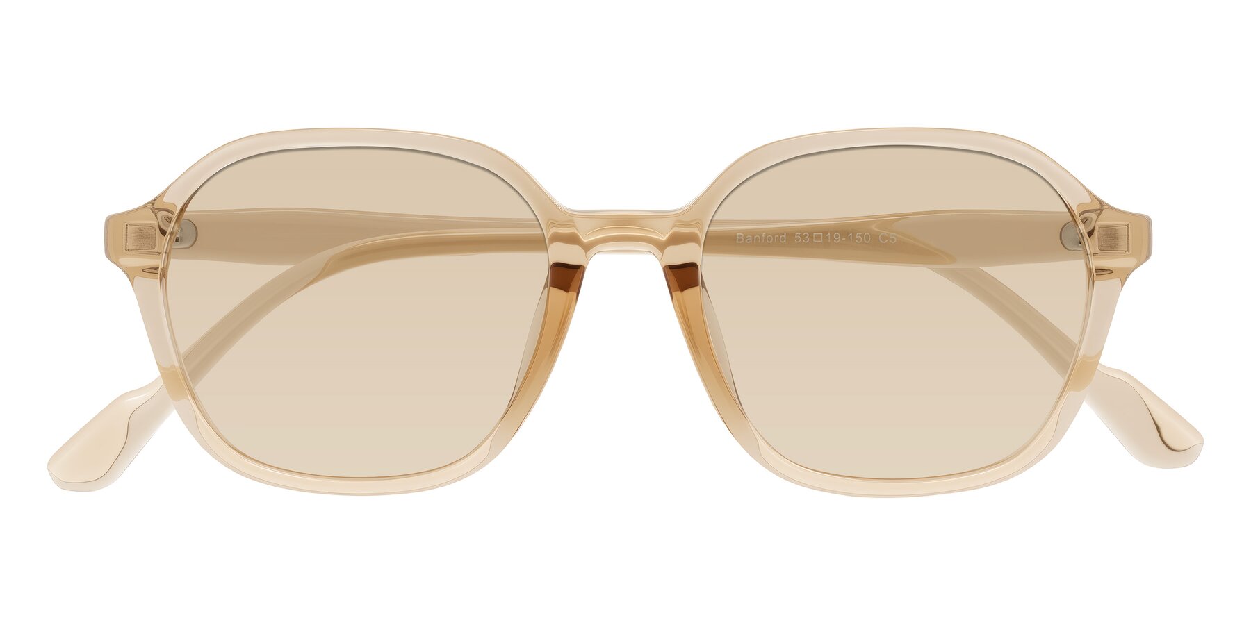 Folded Front of Banford in Champagne with Light Brown Tinted Lenses