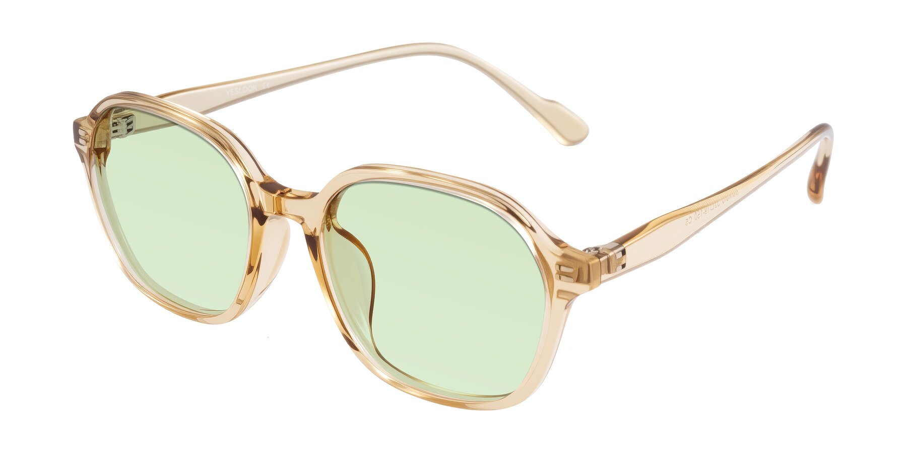 Angle of Banford in Champagne with Light Green Tinted Lenses
