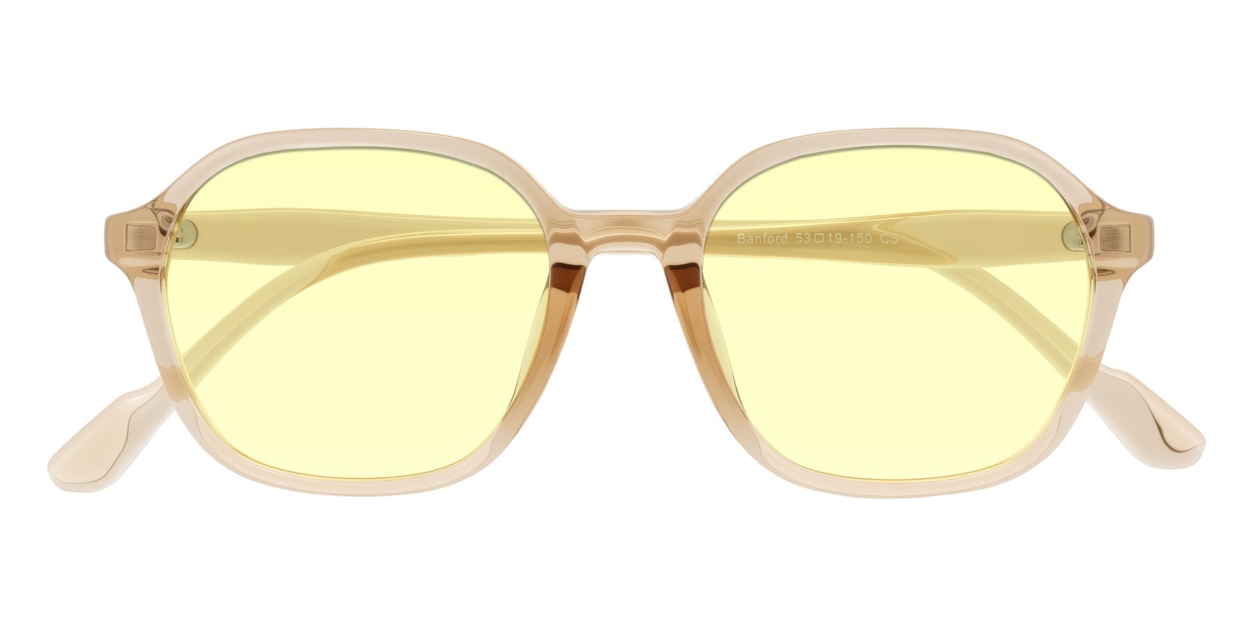 Folded Front of Banford in Champagne with Light Yellow Tinted Lenses
