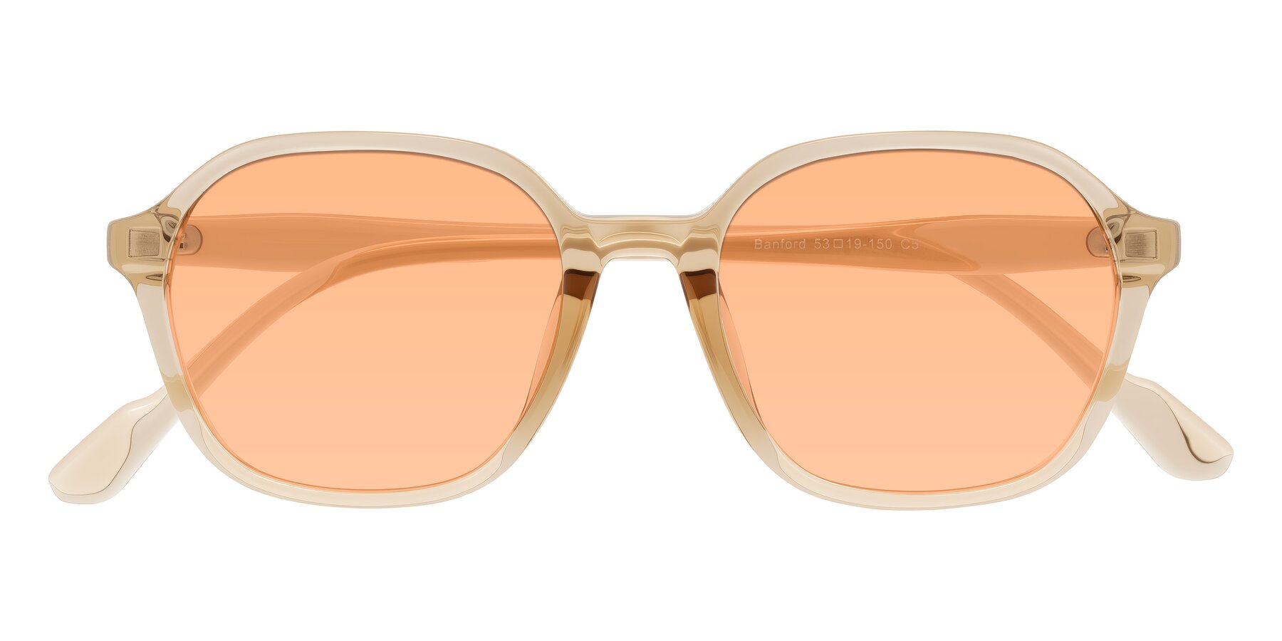 Folded Front of Banford in Champagne with Light Orange Tinted Lenses