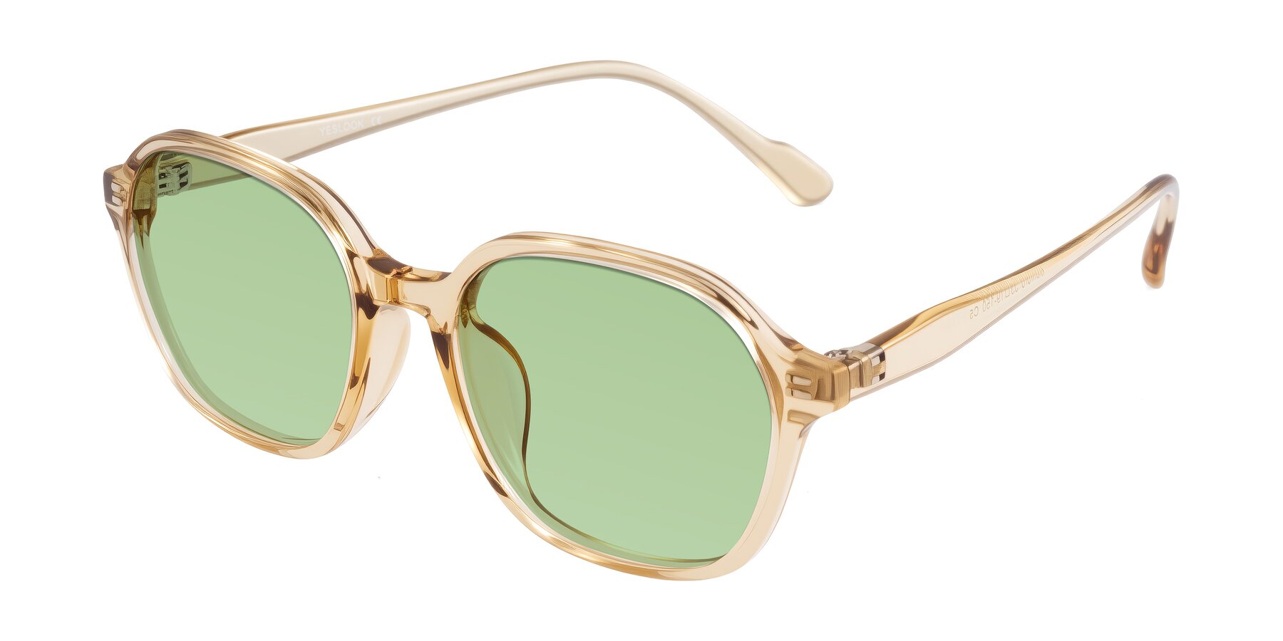 Angle of Banford in Champagne with Medium Green Tinted Lenses