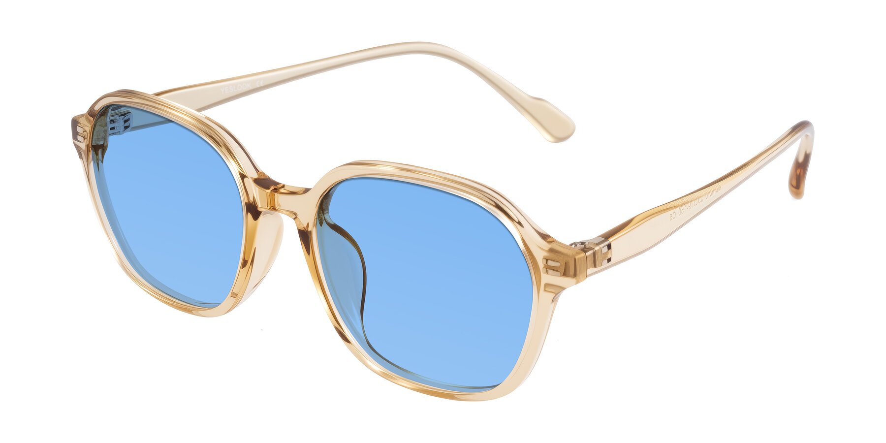 Angle of Banford in Champagne with Medium Blue Tinted Lenses