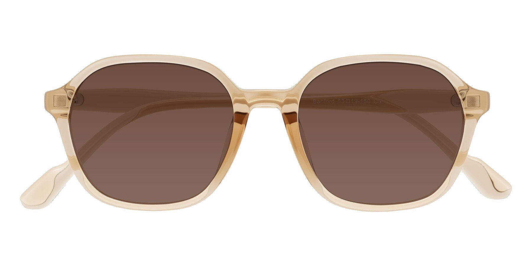 Folded Front of Banford in Champagne with Brown Tinted Lenses