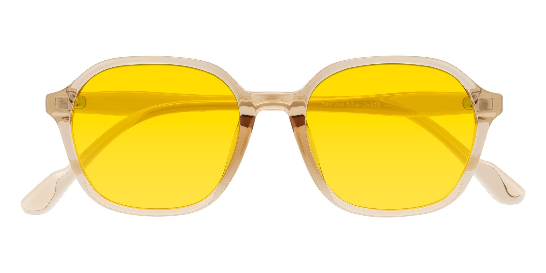 Folded Front of Banford in Champagne with Yellow Tinted Lenses
