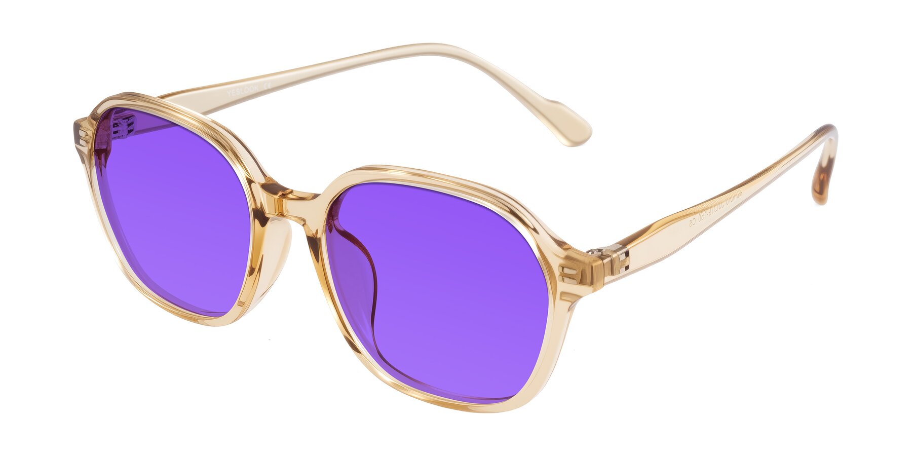 Angle of Banford in Champagne with Purple Tinted Lenses