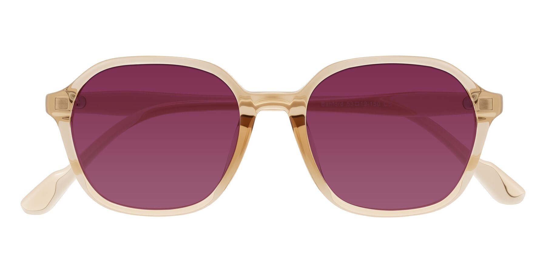 Folded Front of Banford in Champagne with Wine Tinted Lenses