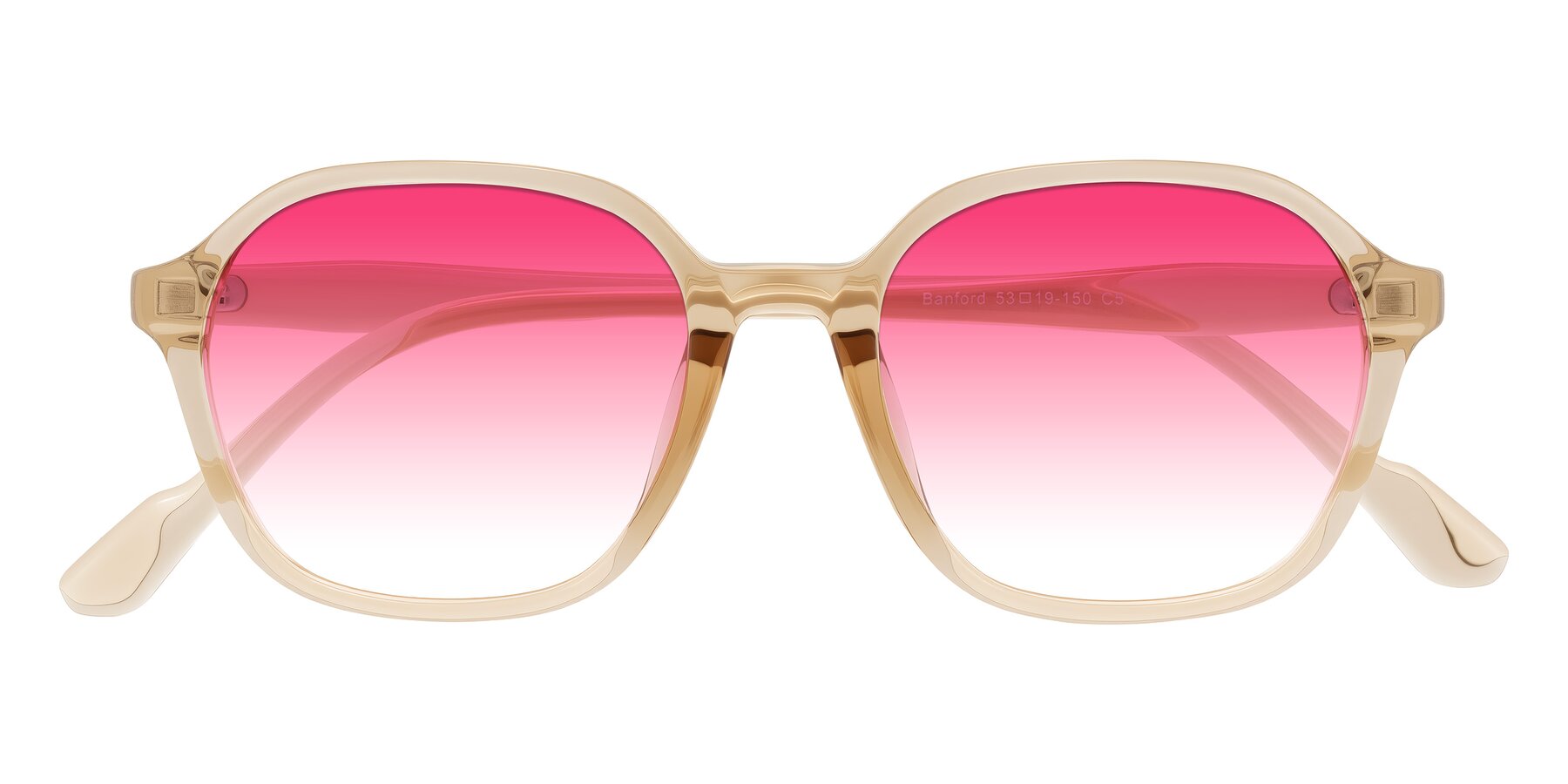 Folded Front of Banford in Champagne with Pink Gradient Lenses