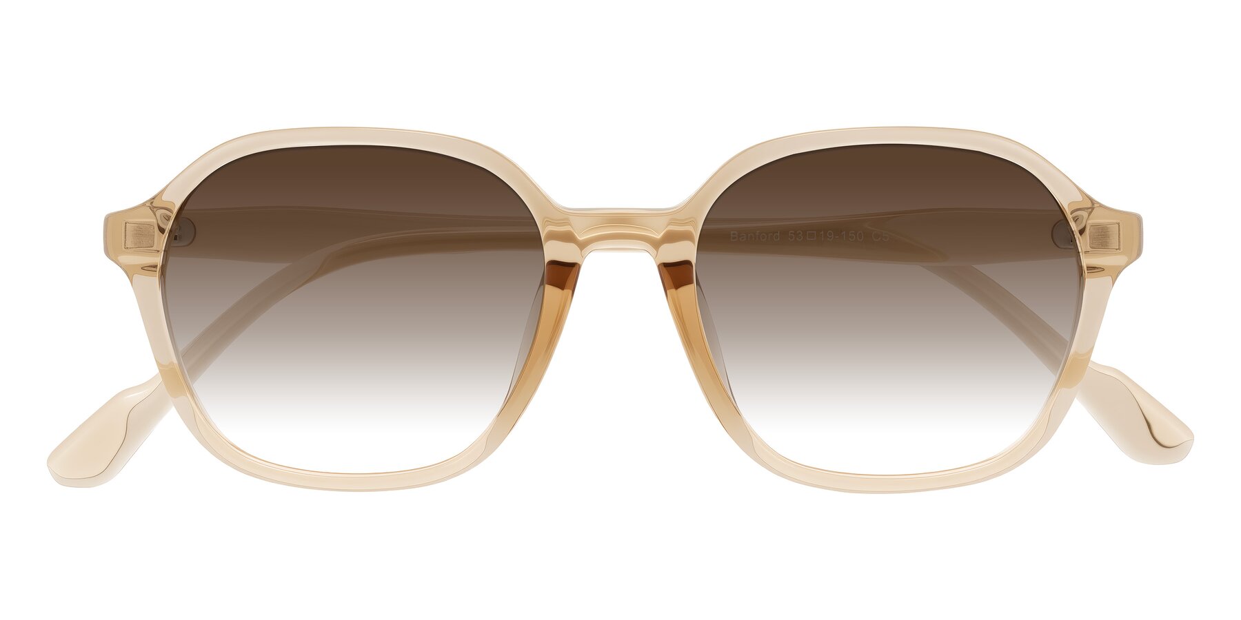 Folded Front of Banford in Champagne with Brown Gradient Lenses