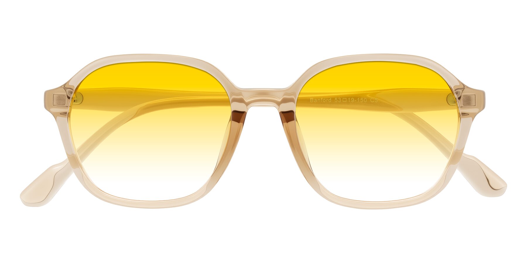 Folded Front of Banford in Champagne with Yellow Gradient Lenses