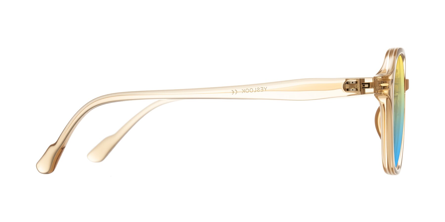Side of Banford in Champagne with Yellow / Blue Gradient Lenses