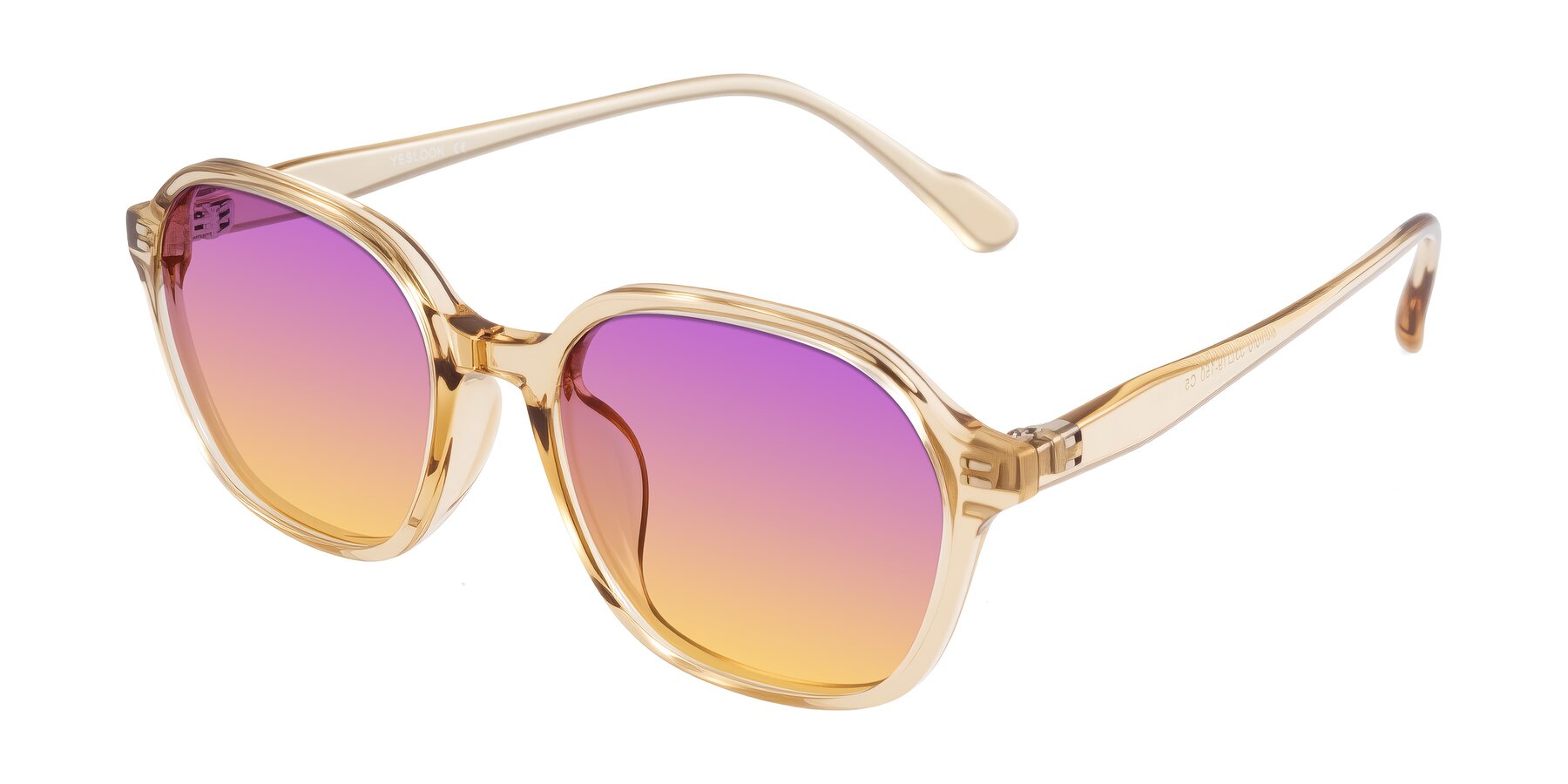 Angle of Banford in Champagne with Purple / Yellow Gradient Lenses