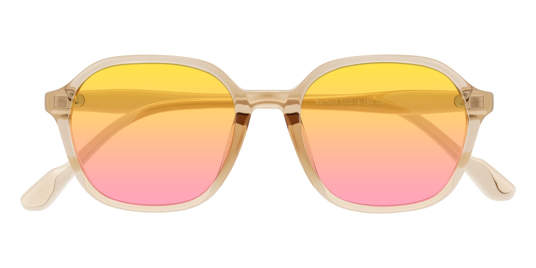 Folded Front of Banford in Champagne with Yellow / Pink Gradient Lenses