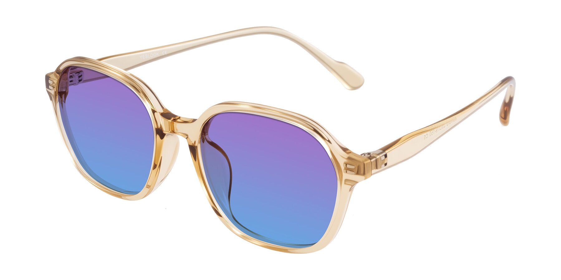 Angle of Banford in Champagne with Purple / Blue Gradient Lenses