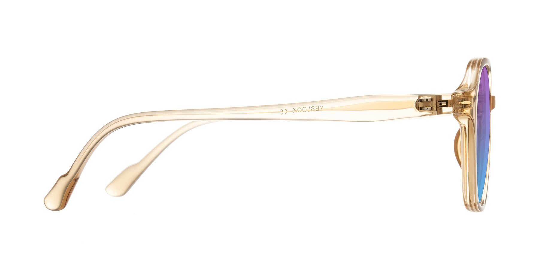 Side of Banford in Champagne with Purple / Blue Gradient Lenses