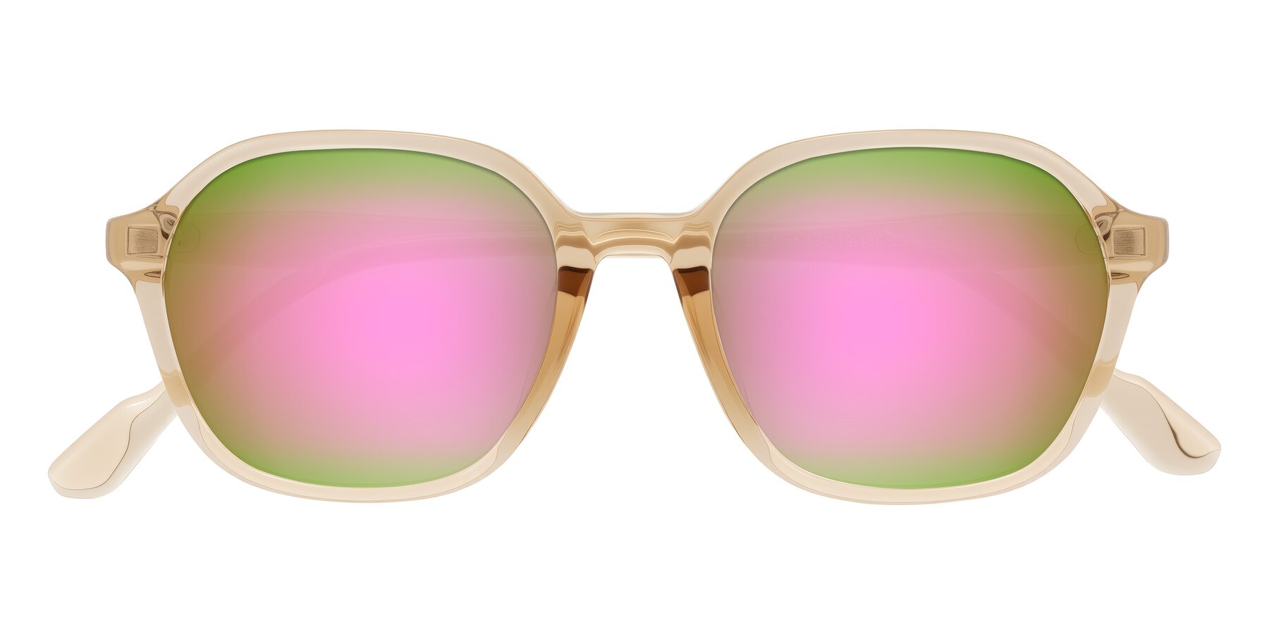 Folded Front of Banford in Champagne with Pink Mirrored Lenses
