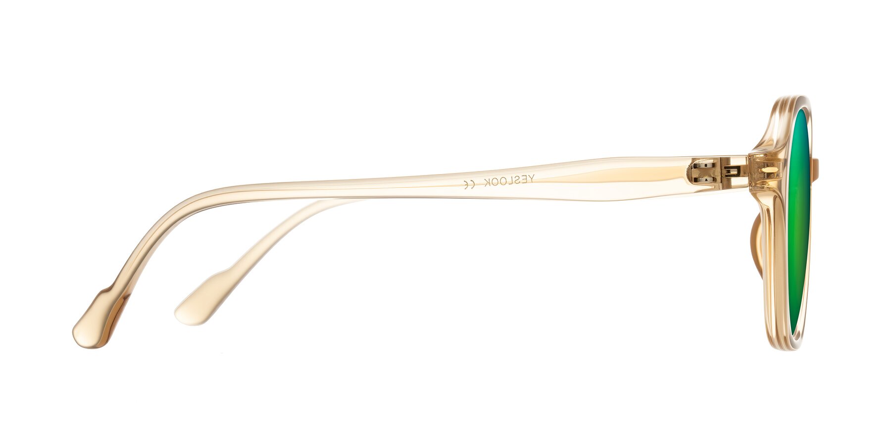 Side of Banford in Champagne with Green Mirrored Lenses