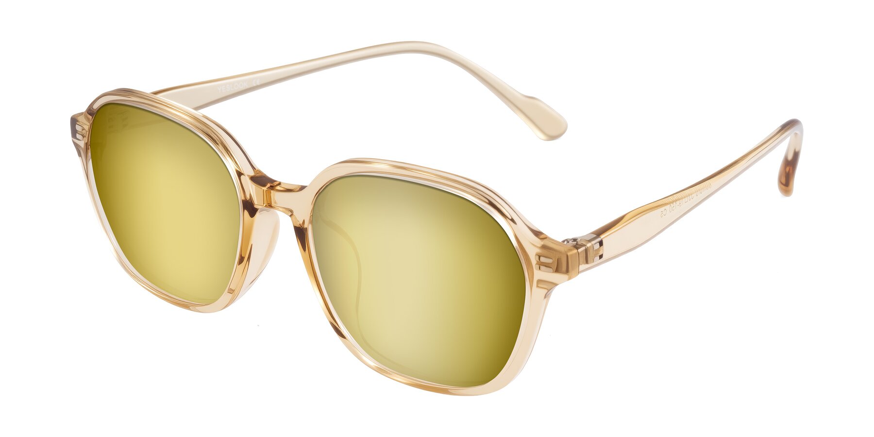 Angle of Banford in Champagne with Gold Mirrored Lenses