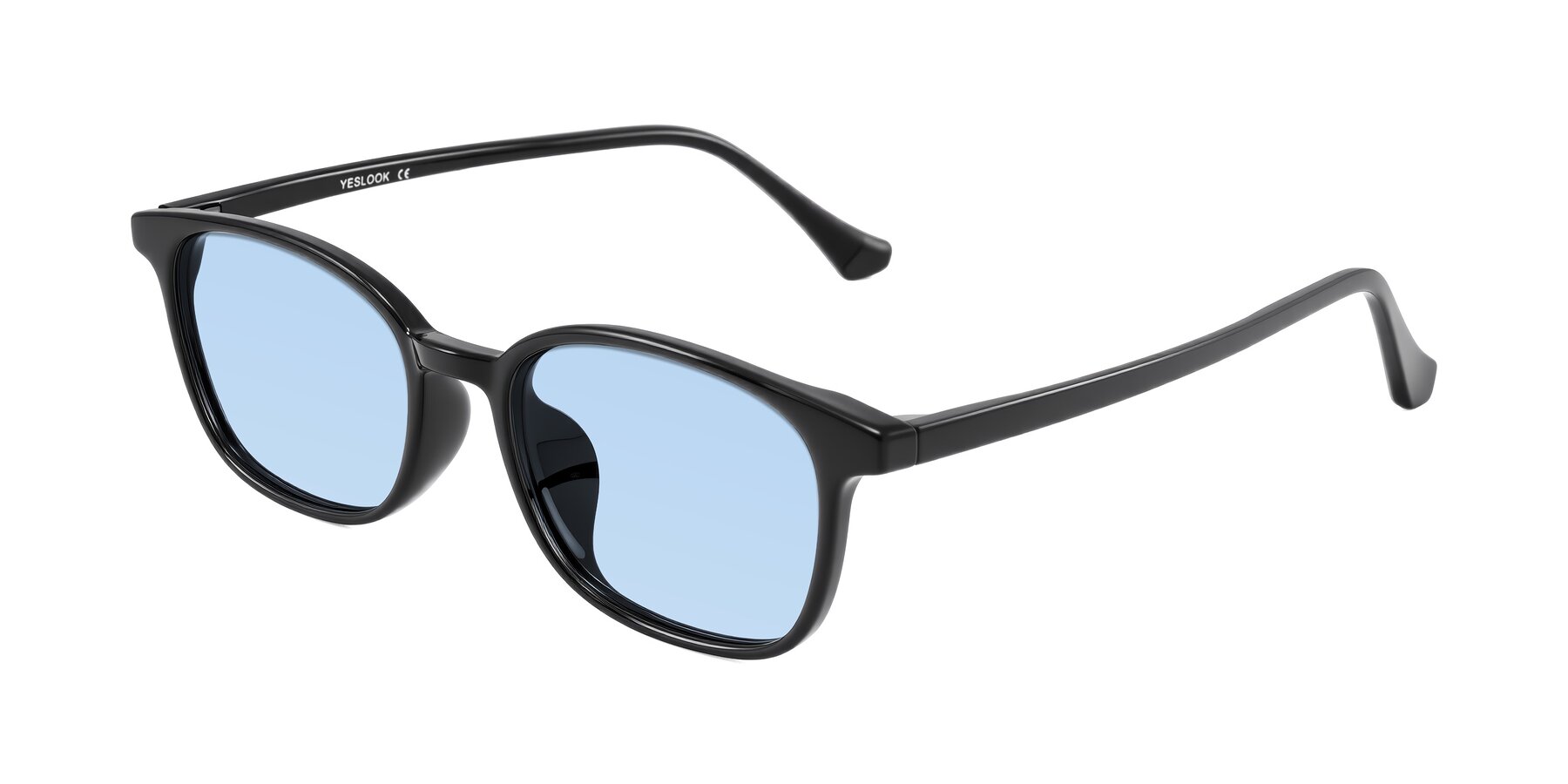 Angle of Vivolo in Black with Light Blue Tinted Lenses