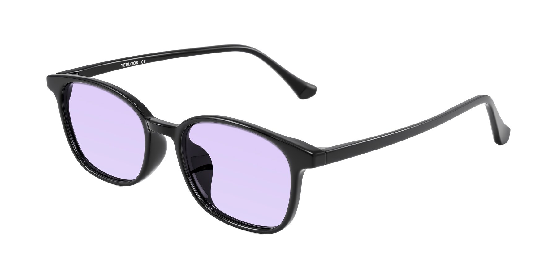 Angle of Vivolo in Black with Light Purple Tinted Lenses