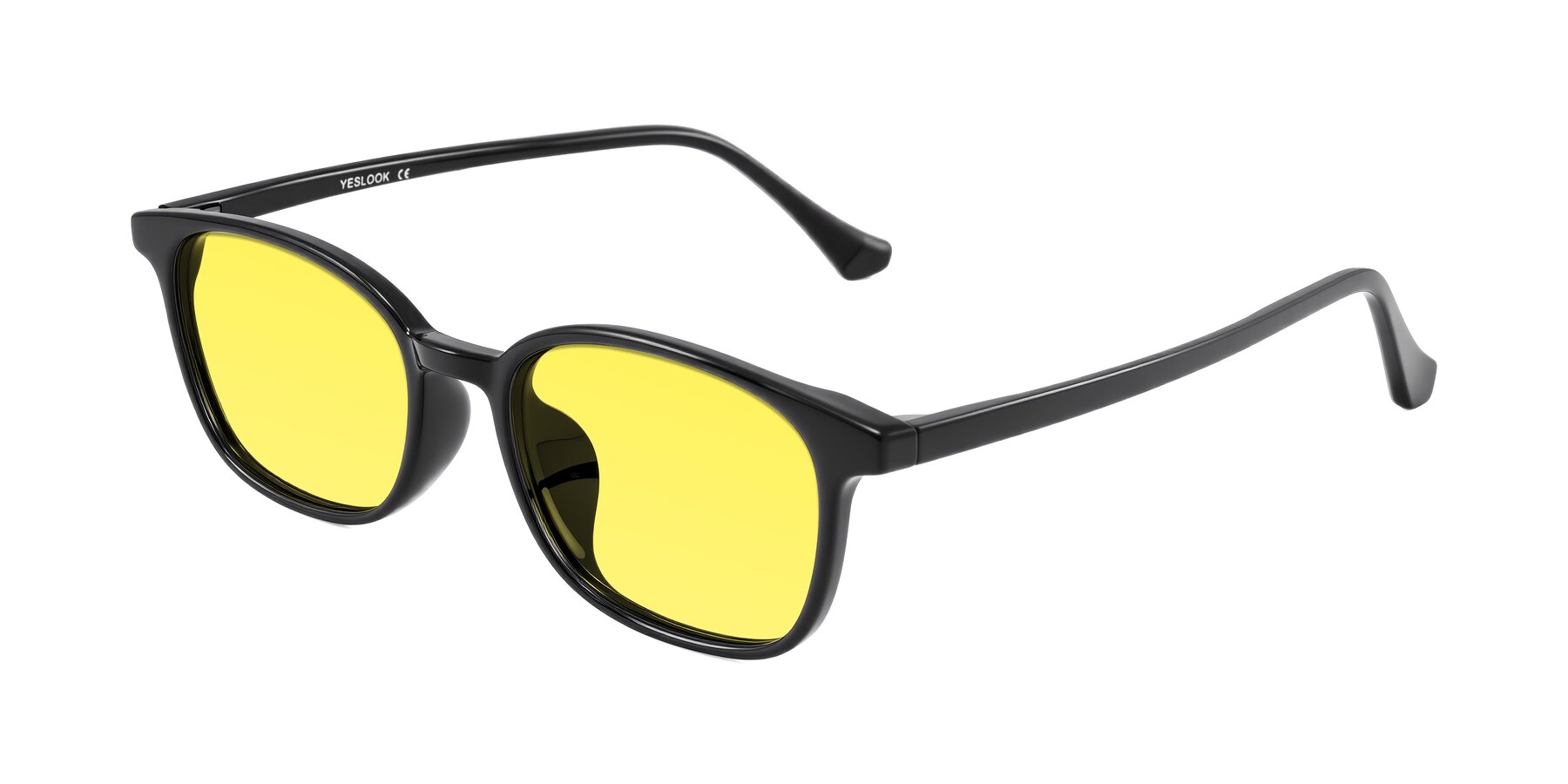 Angle of Vivolo in Black with Medium Yellow Tinted Lenses