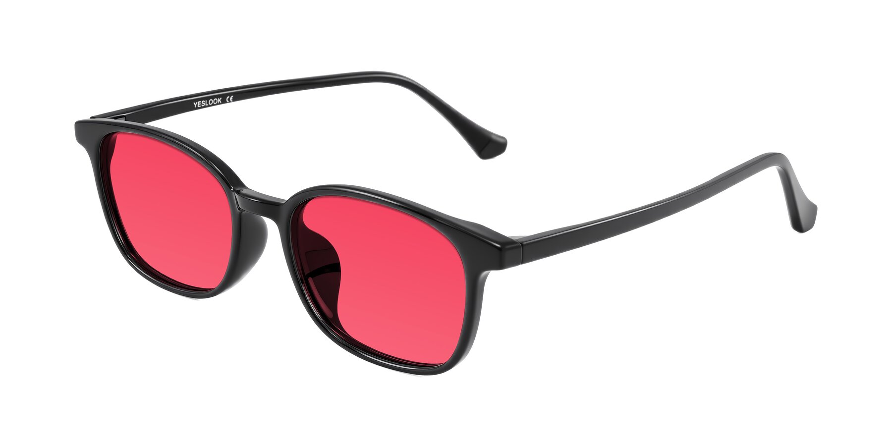 Angle of Vivolo in Black with Red Tinted Lenses