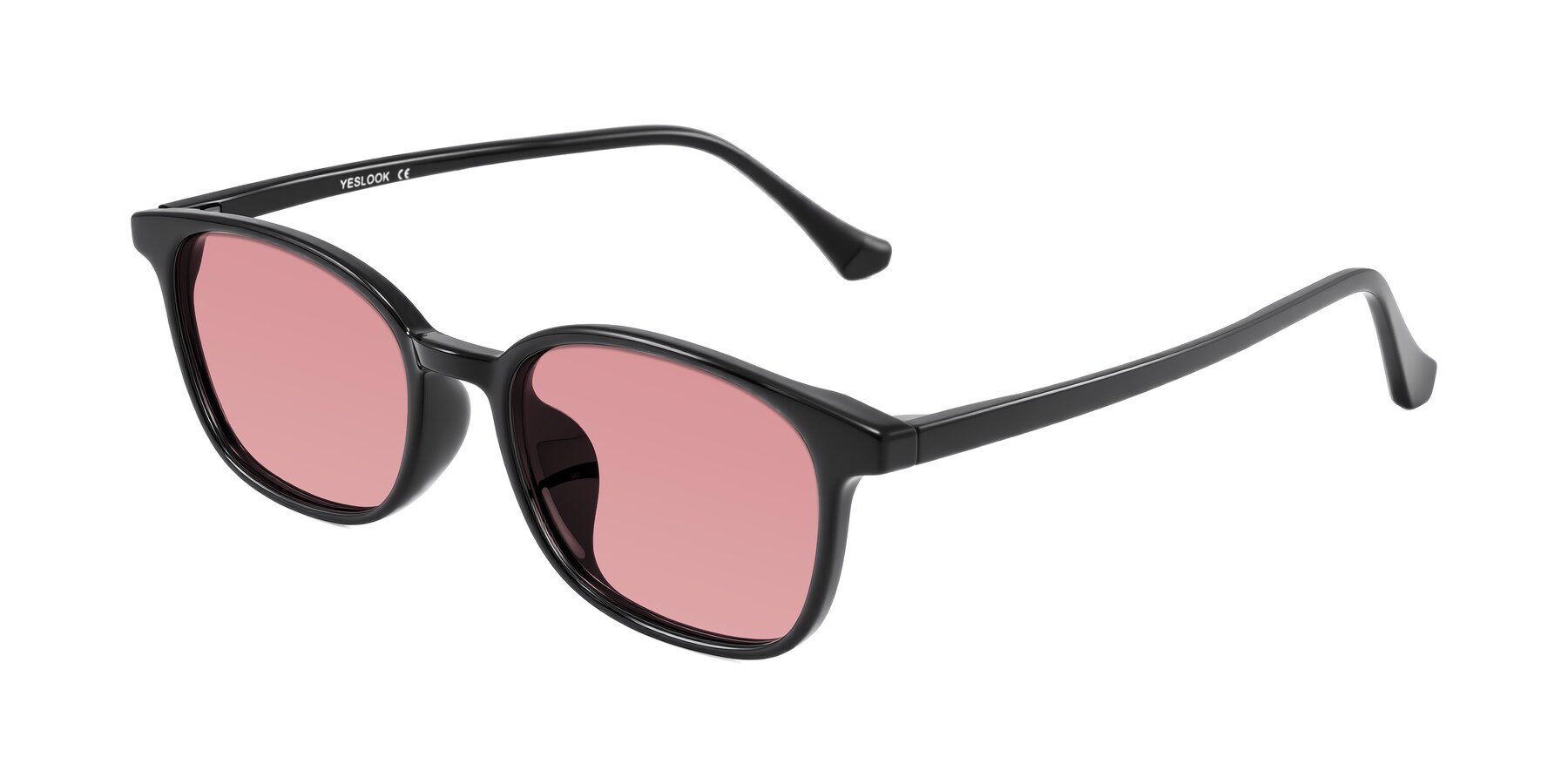 Angle of Vivolo in Black with Medium Garnet Tinted Lenses