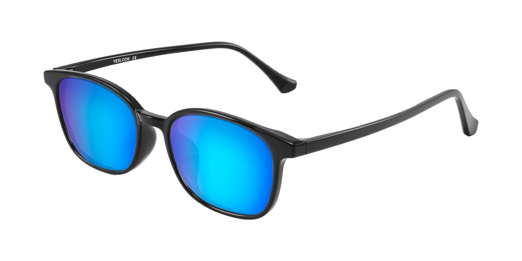 Angle of Vivolo in Black with Blue Mirrored Lenses
