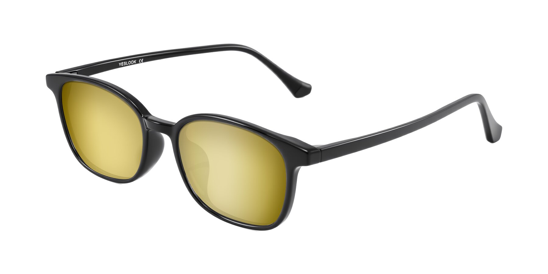 Angle of Vivolo in Black with Gold Mirrored Lenses