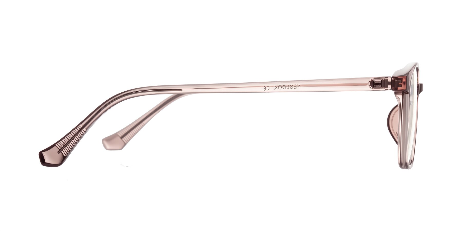 Side of Vivolo in Blush Brown with Clear Eyeglass Lenses