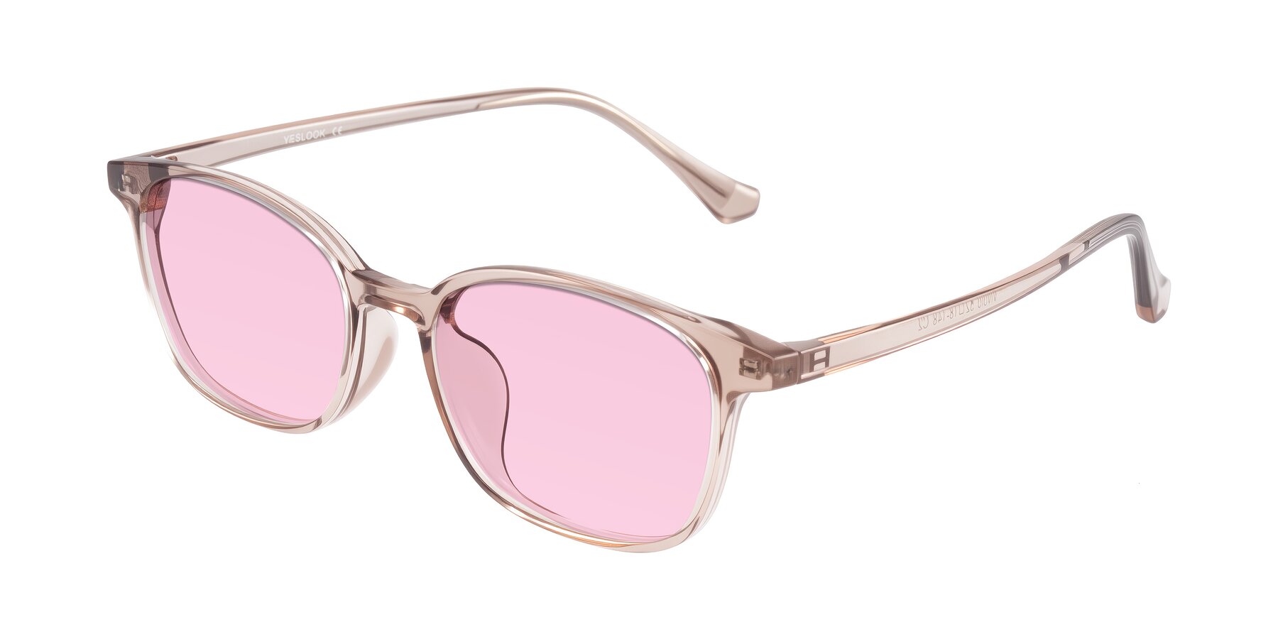 Angle of Vivolo in Blush Brown with Light Pink Tinted Lenses